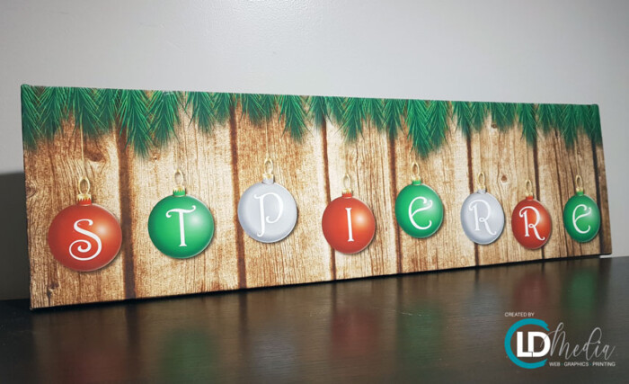 Christmas Theme Name Canvas